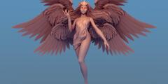 3D模型：超脱的光辉羽翼女神高精三维模型 Transcended (FBX/OBJ/MB/ZTL等格式) 免费下载